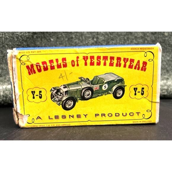 HTF RARE 1929 New Model Y-5 4.5 Liter Blower Bentley Matchbox Car In Box - Picture 3 of 14